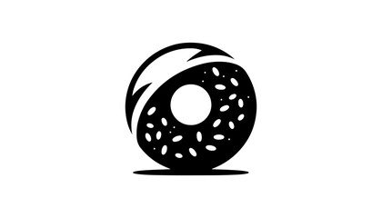 bagel donut vector logo and icon in plain color 