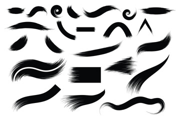 Big Collection of silhouette vector brush and graphic elements. Flat Paint Brush Vector Set