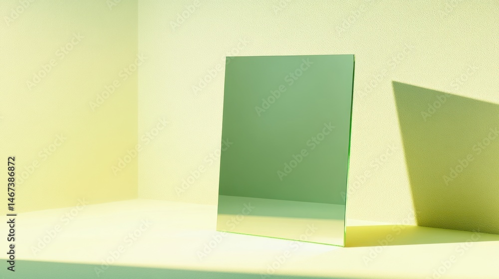Aufkleber rectangular mirror reflecting light in a corner.