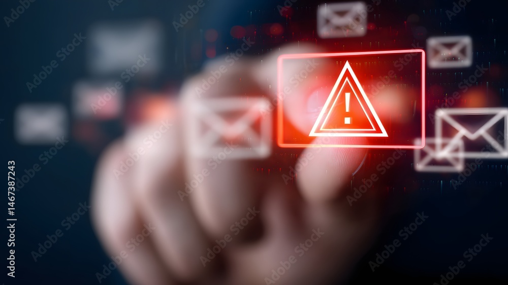 Poster recognizing phishing emails a digital warning system to identify and avoid online scams a helpful co
