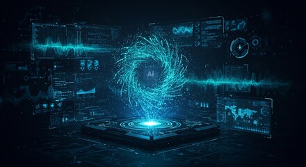 Obraz premium Abstract Futuristic Data Network Visualization