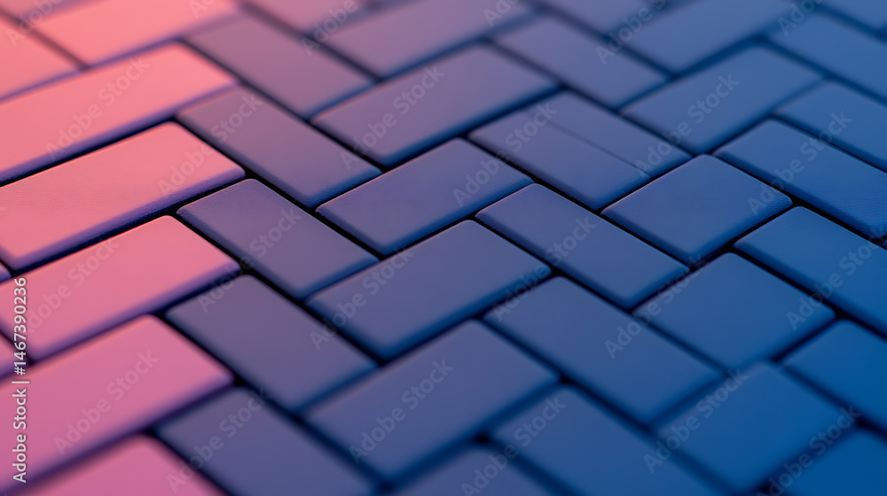Poster abstract herringbone tile pattern with a color gradient. a creative and modern design for wallpaper 