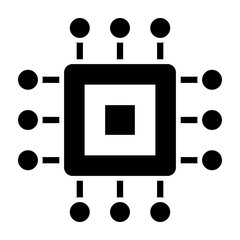 Micro Chip  Vector Glyph Icon Design