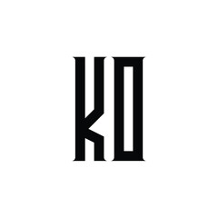 KO monogram logo design letter text name symbol monochrome logotype alphabet character simple logo