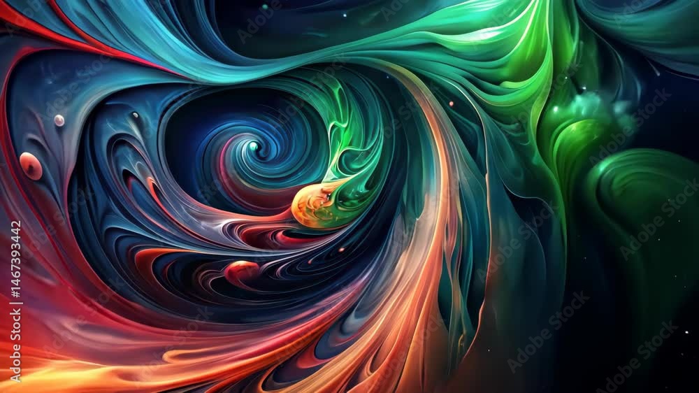 Poster mesmerizing swirls of colorful nebula clouds in a cosmic dance