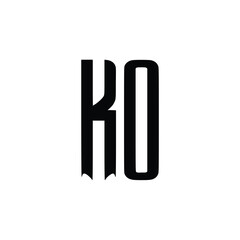 KO monogram logo design letter text name symbol monochrome logotype alphabet character simple logo