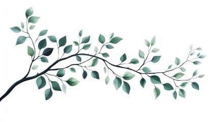 Fototapeta premium Delicate branch with vibrant leaves