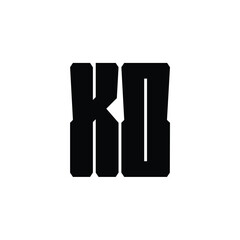 KO monogram logo design letter text name symbol monochrome logotype alphabet character simple logo