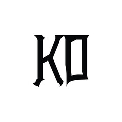 KO monogram logo design letter text name symbol monochrome logotype alphabet character simple logo
