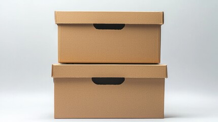Two rectangular storage boxes stacked neatly