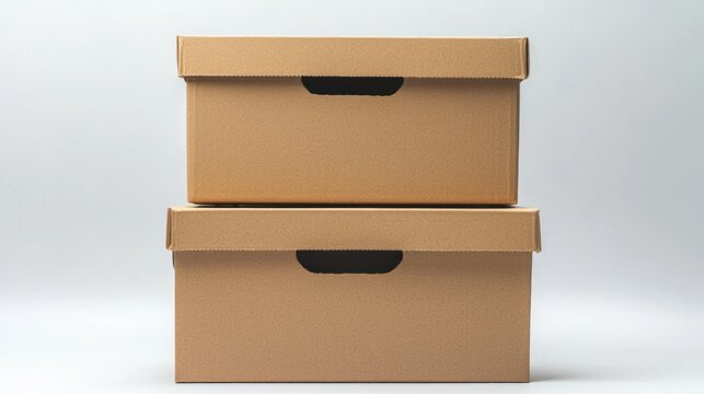 Two rectangular storage boxes stacked neatly