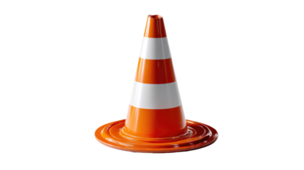Road Safety Beacon: A striking shot of a classic road cone, a beacon of safety with vibrant orange and white stripes, highlighting a symbol of traffic control and construction zones.