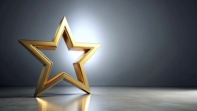3d golden star figure on a podium with a dark background