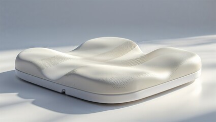 Photorealistic image of a premium ergonomic memory foam seat cushion on a white background