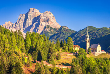 Dolomites Alps, Italy. Colle Santa Lucia, Mount Pelmo landscape of South Tyrol region.