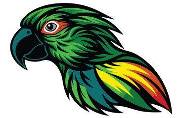 Parrot head designs on clean background. Macaw. Birds. Wildlife Animals.