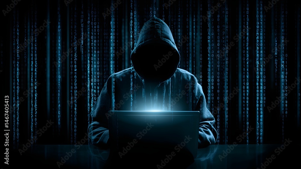 Poster a hacker illustrating the pervasive digital scam landscape a conceptual understanding of phishing at
