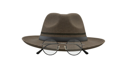 Isolated Detective Hat with Glasses