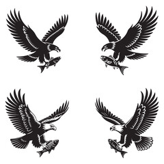 Obraz premium Dynamic Bird Vector Set with Flying, Perching, and Standing Poses in Bold Styles A stunning collection of birds in energetic poses, ideal for creating impactful wildlife and nature designs .Thank You.