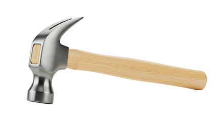 Isolated Claw Hammer Wood Handle Tool