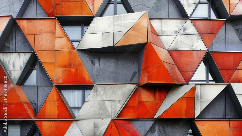 Poster modern abstract architecture with sharp angles stock photo --ar 16:9 --raw --v 6 job id: 4faa0fa5-24