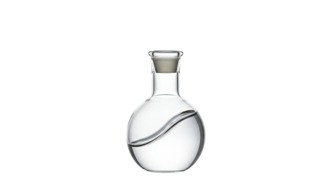 Isolated Round Bottom Flask with Clear Liquid