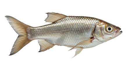Isolated Silver Fish with Detailed Scales