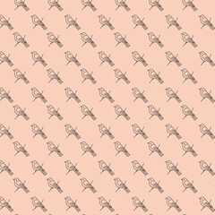 Seamless Pattern of Black and White Birds with on Background