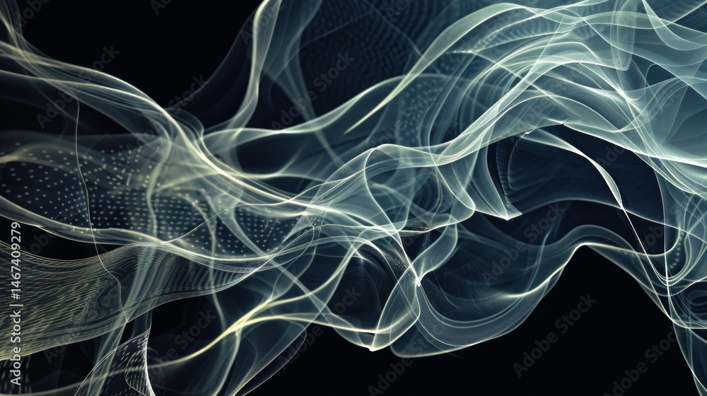 Poster flowing lines and nodes in tech network style stock photo --ar 16:9 --raw --v 6 job id: 401f5189-0b3