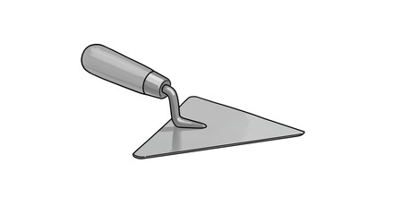 Isolated Brick Trowel with Metal Blade
