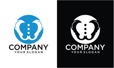 Creative Orthopedic Health Hip Bone Logo Design