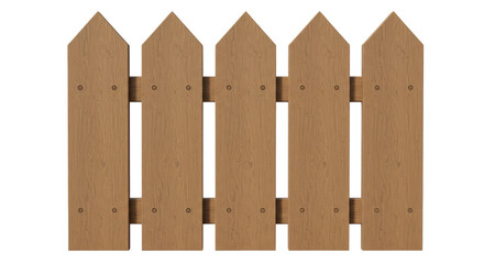 Isolated Wooden Fence Picket Design Boundary