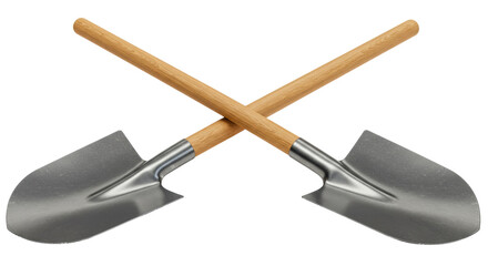 Isolated Crossed Shovels Gardening Tools Equipment