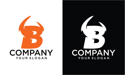 Creative B alphabet Horn symbol Logo Design Vector