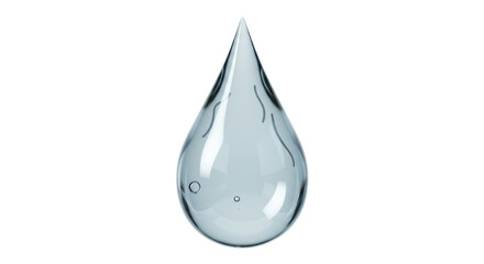 Isolated Clear Water Drop with Reflections