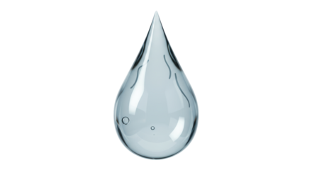 Isolated Clear Water Drop with Reflections