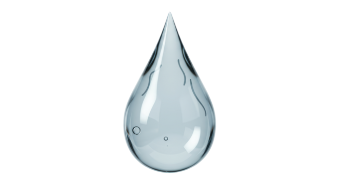 Isolated Clear Water Drop with Reflections