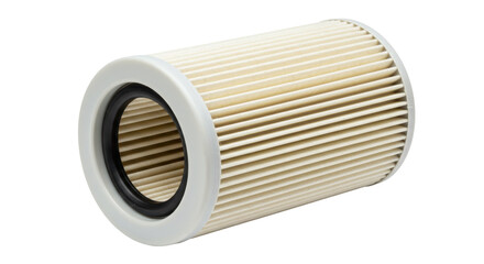 Isolated White Automotive Oil Filter Cartridge