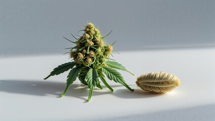 Photorealistic image of a mature seed single on a white background