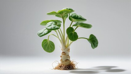 Photorealistic image of a mature sprout single on a white background