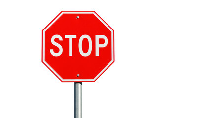 Isolated Red Stop Sign with White Text