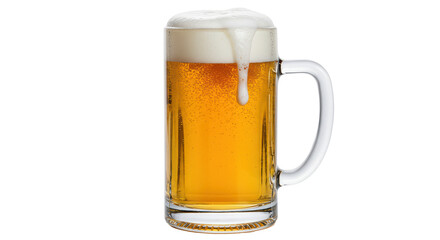 Isolated Glass Beer Mug with Golden Beer