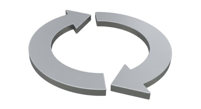Isolated Gray Refresh Arrows Circle