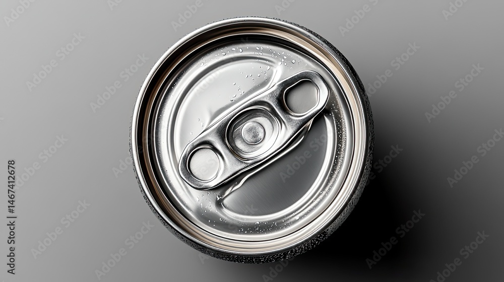 Poster an image of a beer or soft drink can's open cap, isolated for branding purposes on a clear backgroun