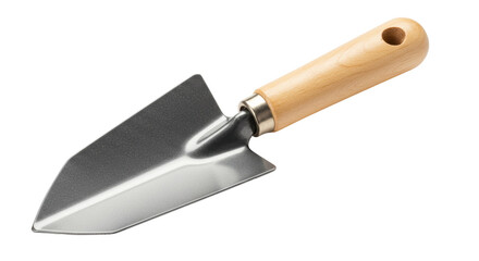 Isolated Small Garden Trowel with Wooden Handle