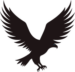 Obraz premium Black Silhouette of an Eagle with Spread Wings