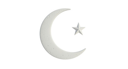 Isolated Muslim Symbol Crescent Moon Star