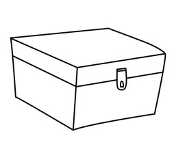 Cute cartoon hand drawn vector metal tool box coloring page.