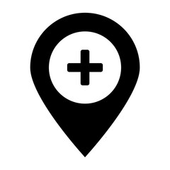 Hospital Locator  Vector Glyph Icon Design