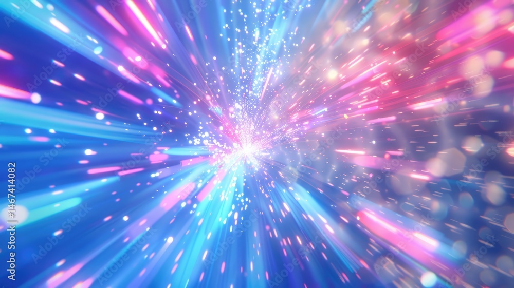 Aufkleber laser beam effect explode with sparkling shine and emit wonderful light on background convey sense o